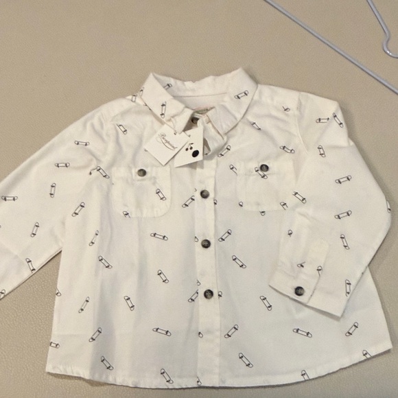 Bonpoint white skateboard button up